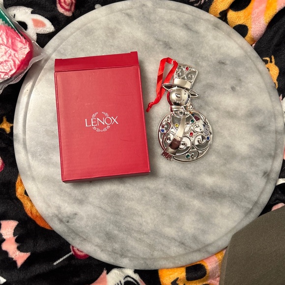 NWT in Box Lenox Sparkle and Scroll set of 1 Holiday Ornaments Snowman - Picture 2 of 6